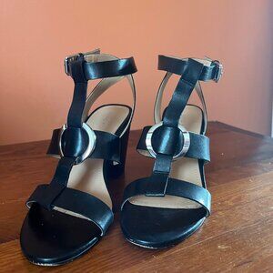 Marc Fisher Black Leather Sandals